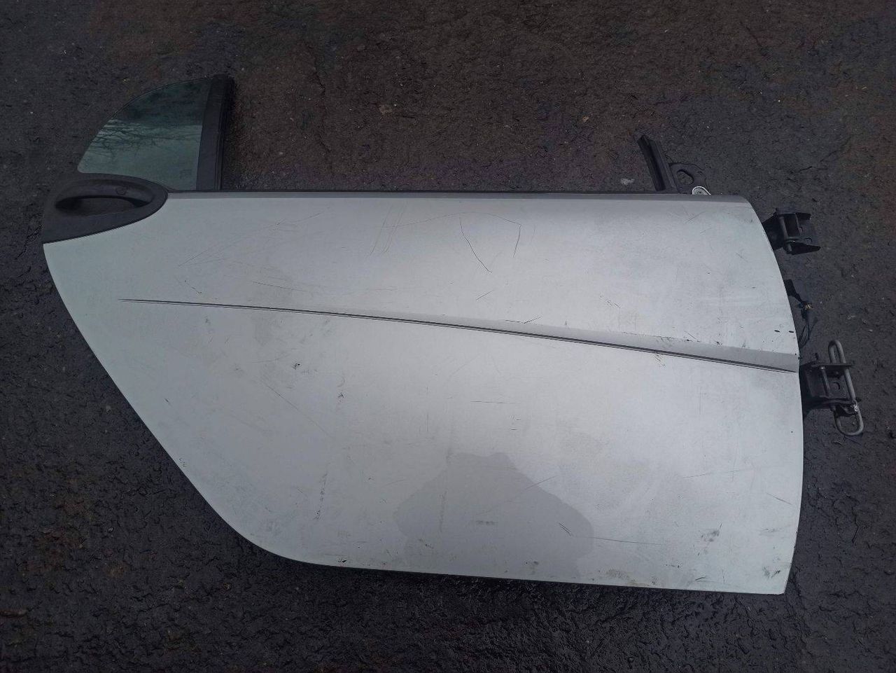 дверь передняя правая Smart Fortwo 2 поколение 2011, 1.0 л., M 132.930, бензин, АКПП, серебристый, купе, правый руль