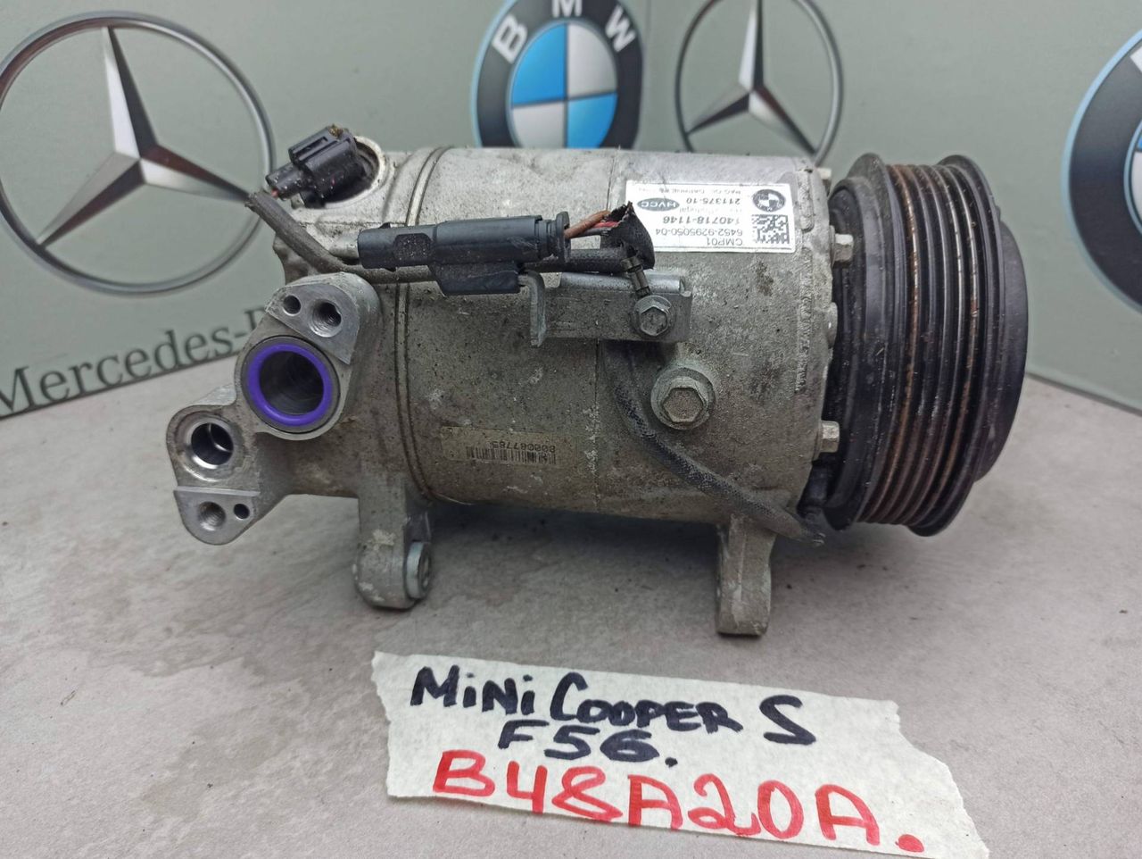 компрессор кондиционера Mini Cooper S 3 поколение F56 2015, 2.0 л., B48 A20 A, бензин, 9295050