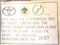 ремень безопасности Toyota Picnic 1 поколение XM10 1998, TK-AB2-F1291 - фото №5