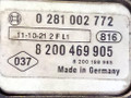датчик абсолютного давления Nissan Qashqai J10 [рестайлинг] 2011, 1.6 л., дизель, 0281002772, 8200469905 - фото №4