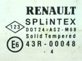 стекло кузовное боковое правое Renault Scenic 2 поколение 2004, 43R-00048 - фото №2