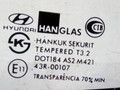 стекло кузовное боковое левое Hyundai Getz 1 поколение 2005, 43R-00107 - фото №2