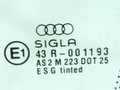 стекло двери передней левой Audi 80 B3 1990, 43R-001193 - фото №2