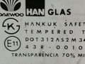 стекло двери передней левой Daewoo Lanos T100 1998, 1.3 л., MPI, A13SMS, бензин, 5МКПП, зелёный, хетчбэк 3 дв., передний привод, 96304053 - фото №2