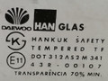 стекло двери передней правой Daewoo Lanos T100 1998, 1.3 л., MPI, A13SMS, бензин, 5МКПП, зелёный, хетчбэк 3 дв., передний привод, 96304055 - фото №2