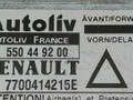 блок AirBag Renault Laguna 1 поколение 1997, 2.2 л., DT, дизель, 5МКПП, синий, универсал, передний привод, 550449200, 7700414215E - фото №3