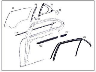 стекло двери задней левой Mercedes-Benz C-Класс W205/S205/C205 W205.042 2014, 2.0 л., M 274.920, бензин, АКПП, 755 серый, седан, задний привод, правый руль, A2057350010