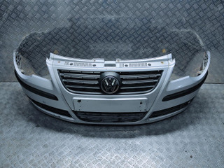 бампер передний Volkswagen Polo 4 поколение [рестайлинг] 2009, бензин, серебристый, хетчбэк 5 дв., 6Q807221C, 6Q0853653E, 1K0853601