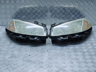 фара левая Renault Megane 2 поколение 2005, серо-зеленый, универсал, правый руль, 8200567431B, 89306993, 8200114673