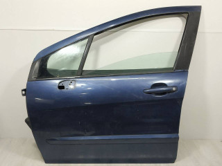 дверь передняя левая Peugeot 308 1 T7 2007, 1.6 л., HDi, 9HZ (DV6TED4), дизель, 5МКПП, синий, хетчбэк 5 дв., передний привод, 9002AW