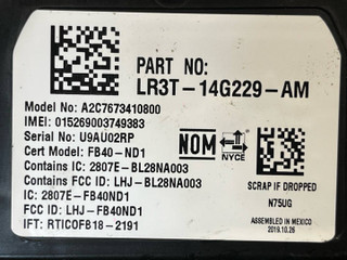 блок Bluetooth Ford Mustang 6 поколение S550 [рестайлинг] 2020, 2.3 л., бензин, АКПП, белый, кабриолет, задний привод, LR3T-14G229-AM