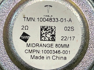 динамик торпедо Tesla Model X 1 поколение 2017, электро, белый, 100483301A