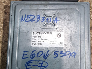 блок управления двигателем BMW 5 серия E60/E61 2007, 3.0 л., N52 B30 A, бензин, АКПП, седан, 12147567178