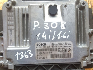 блок управления двигателем Peugeot 308 T7 2009, 1.4 л., бензин, МКПП, хетчбэк 5 дв., 0261201505
