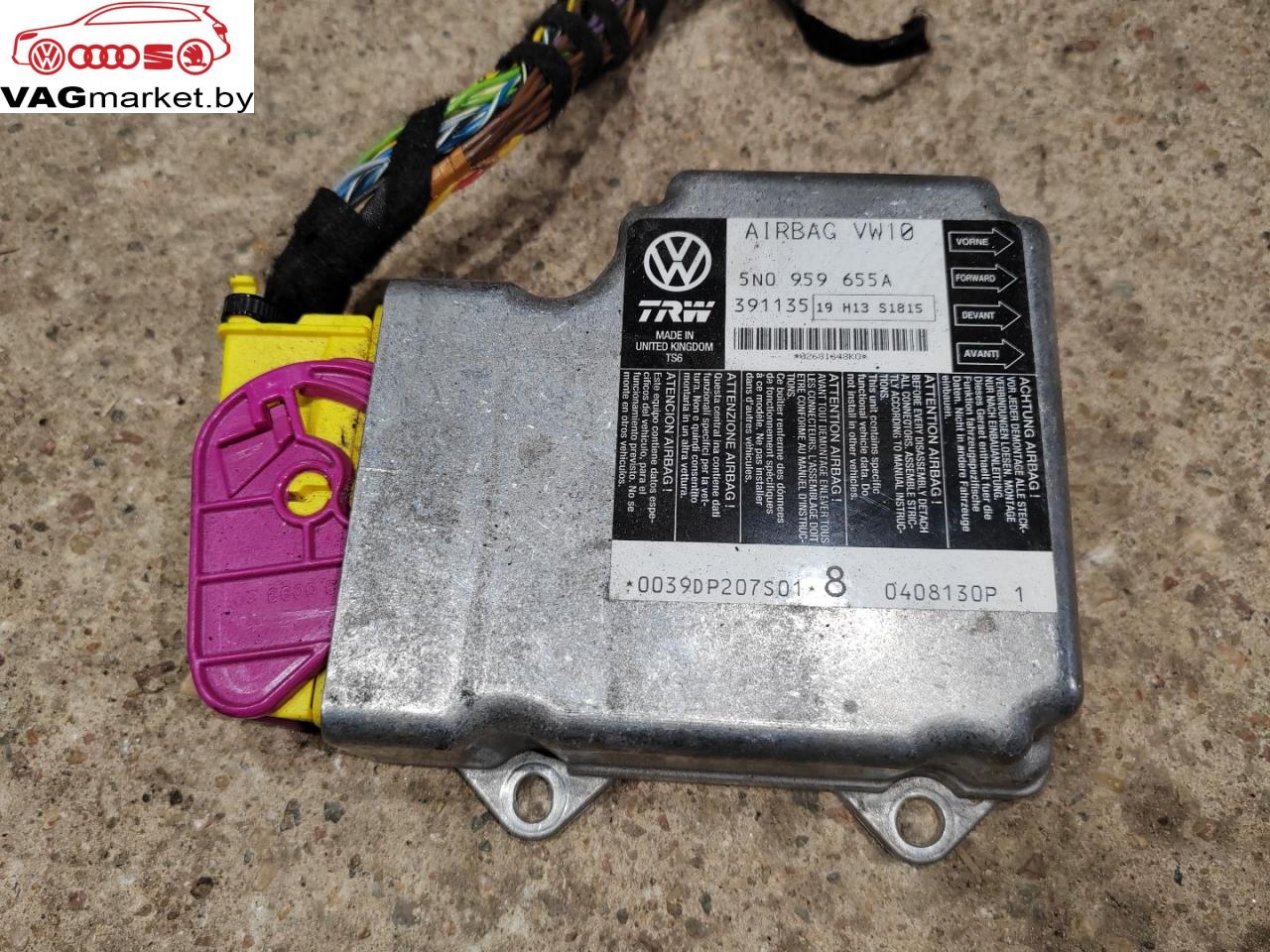 блок AirBag Volkswagen Tiguan 1 поколение 2008, 2.0 л., дизель, 5N0959655A - фото №1