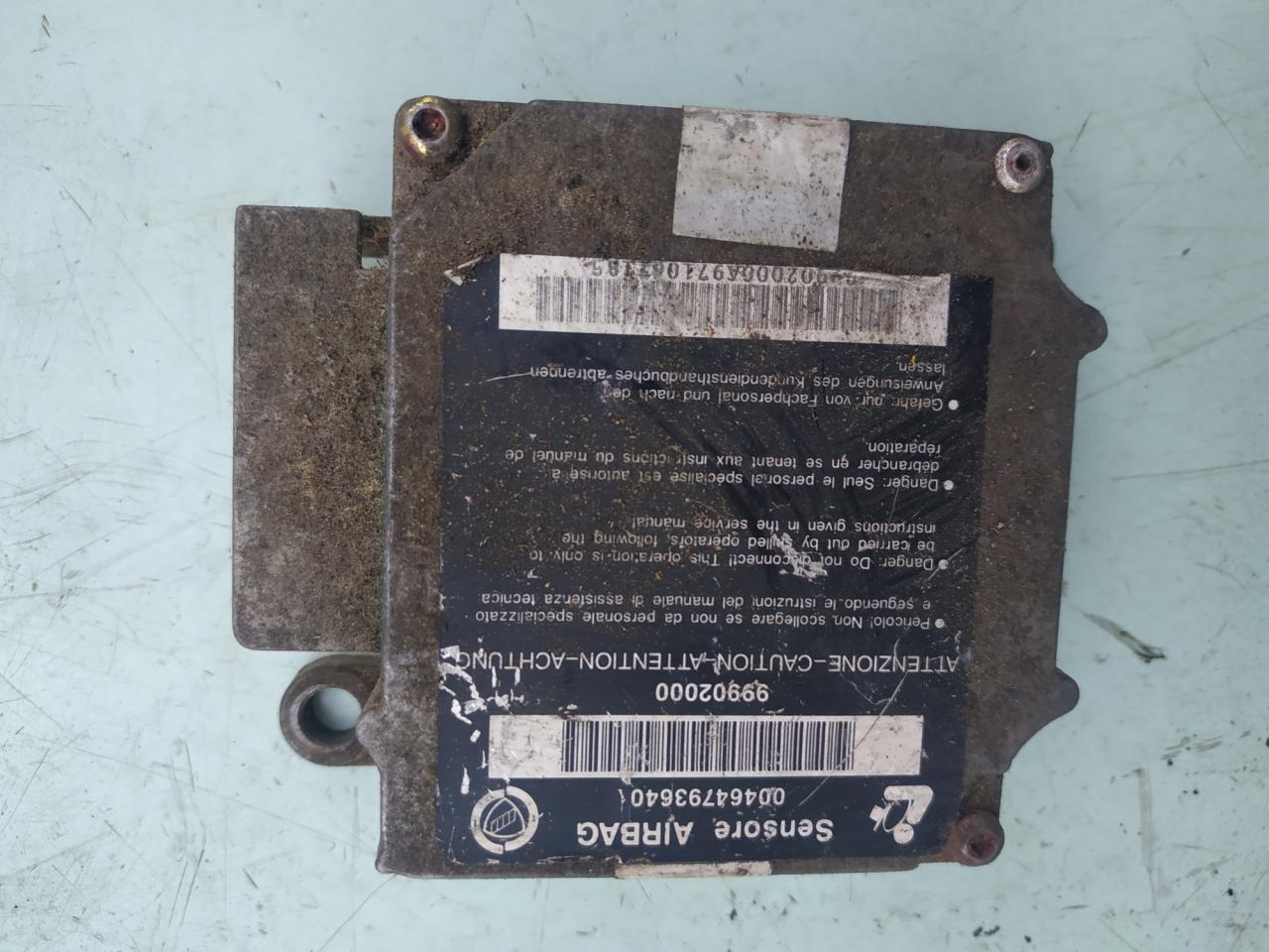 блок AirBag Fiat Brava 1 поколение 1997, 1.6 л., бензин, МКПП, хетчбэк 5 дв., 00464793640 - фото №1