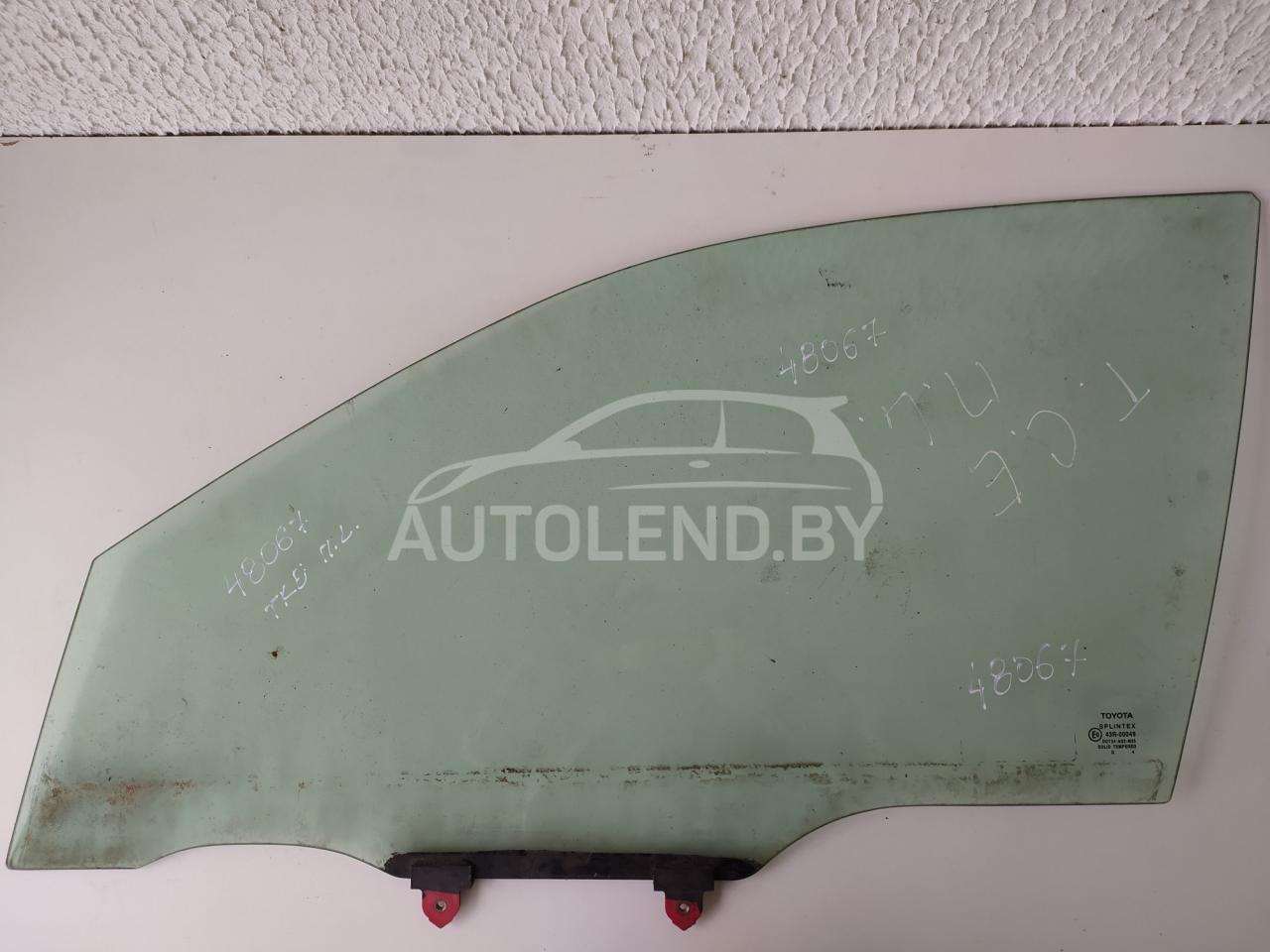 стекло двери передней левой Toyota Carina E 1 поколение T190 1994, 1.6 л., бензин, МКПП, хетчбэк 5 дв. - фото №1