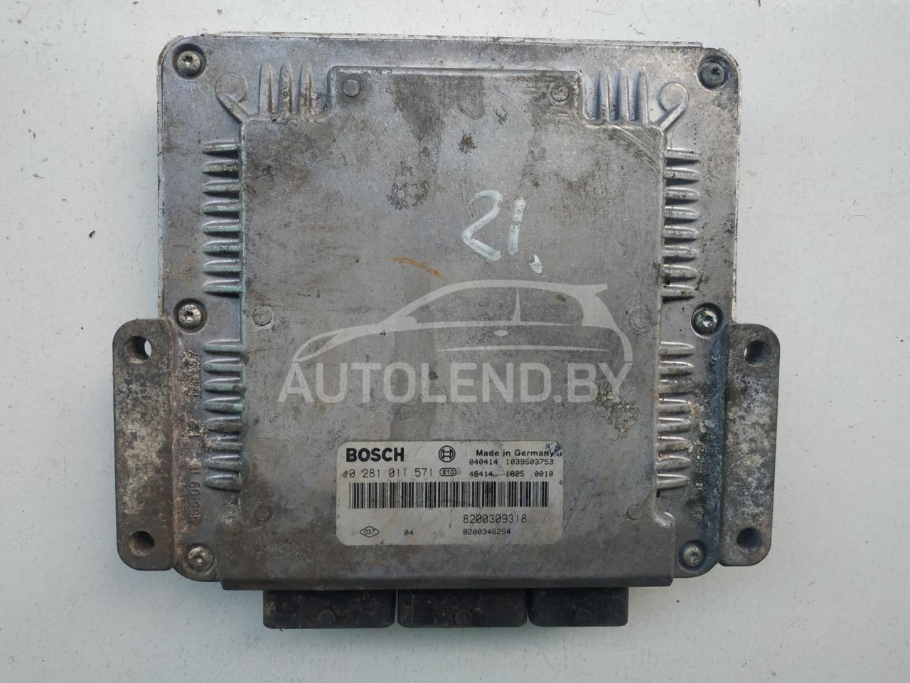 блок управления двигателем Renault Laguna 2 поколение 2003, 1.9 л., дизель, МКПП, хетчбэк 5 дв., 0281011571 - фото №1