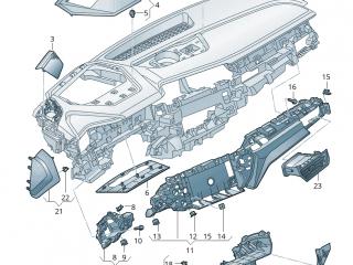 Декоративная накладка центральной панели (Торпедо) Audi e-tron 1 поколение 2019, электро, 4KL.857.297