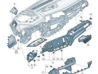 Накладка боковая торпеды Audi e-tron 1 поколение 2019, электро, 4KE.857.085