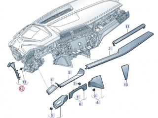 Накладка боковая торпеды Audi e-tron 1 поколение 2019, электро, 4KL858342