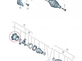 ШРУС внутренний Audi e-tron 1 поколение 2019, электро, 4KE407271, 4KE498201, 4KE498103