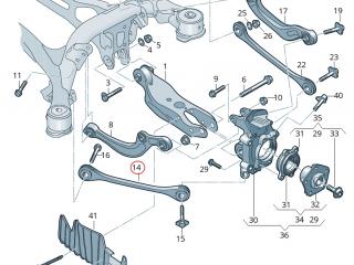 рычаг задний Audi e-tron 1 поколение 2019, электро, 4M0.505.425.F, 4M0505292F