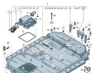 Кронштейн крепления батареи Audi e-tron 1 поколение 2019, электро, 4KE802147