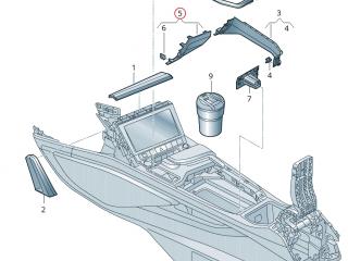 Декоративная накладка центральной консоли Audi e-tron 1 поколение 2019, электро, 4KL.864.148