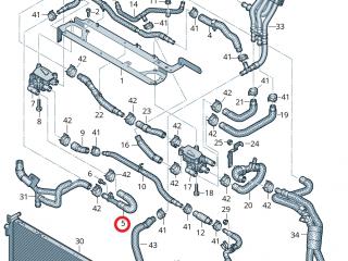 Патрубок системы охлаждения (Audi E-Tron) Audi e-tron 1 поколение 2019, электро, 4KE145947M, 4KE121089CT