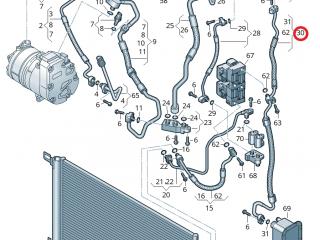 трубка кондиционера Audi e-tron 1 поколение 2019, электро, 4KE816706B