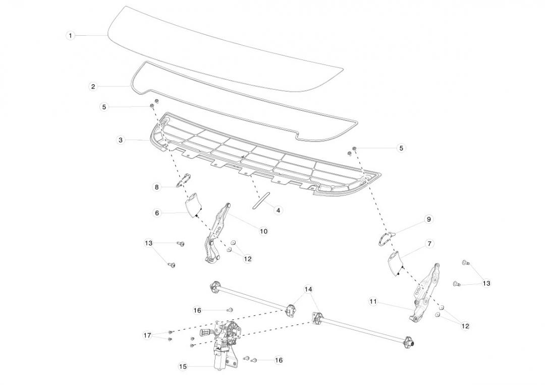 подкапотный пластик Tesla Model X 1 поколение 2020, 1036240-00-E - фото №1