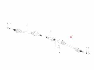 полуось передняя правая (приводной вал, ШРУС) Tesla Model X 1 поколение 2020, 1027115-00-D