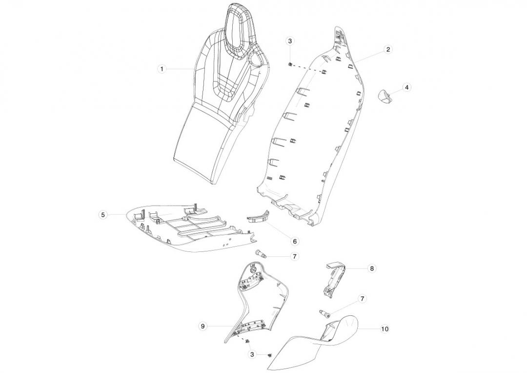 салон (комплект сидений) Tesla Model X 1 поколение 2020, 1058317-00-A - фото №1