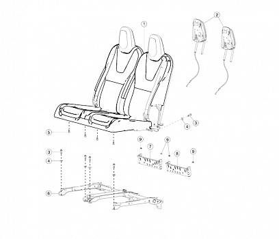 салон (комплект сидений) Tesla Model X 1 поколение 2020, 1072420-99-C - фото №1