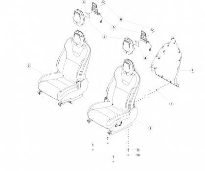 салон (комплект сидений) Tesla Model X 1 поколение 2020, 1065664-00-A - фото №1