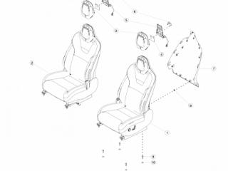 салон (комплект сидений) Tesla Model X 1 поколение 2020, 1045353-00-B