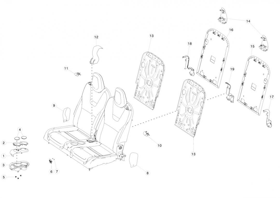 салон (комплект сидений) Tesla Model X 1 поколение 2020, 1069489-S0-A - фото №1