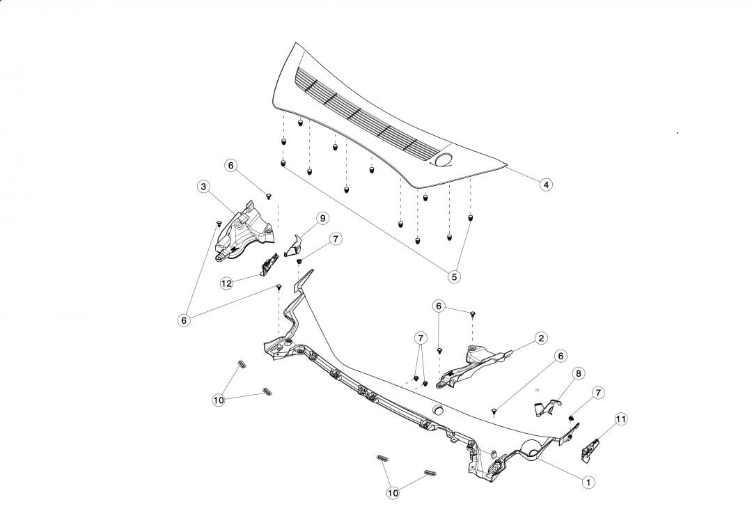 Подкапотный пластик бокса Tesla Model 3 1 поколение 2020, 1081675-00-B - фото №1