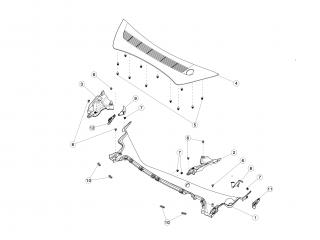 Подкапотный пластик бокса Tesla Model 3 1 поколение 2020, 1081675-00-B