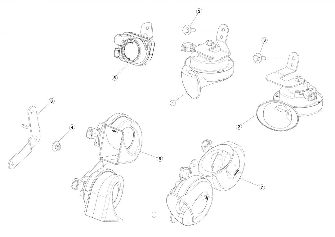 Клаксон передний Tesla Model 3 1 поколение 2020, 1109659-00-A - фото №1