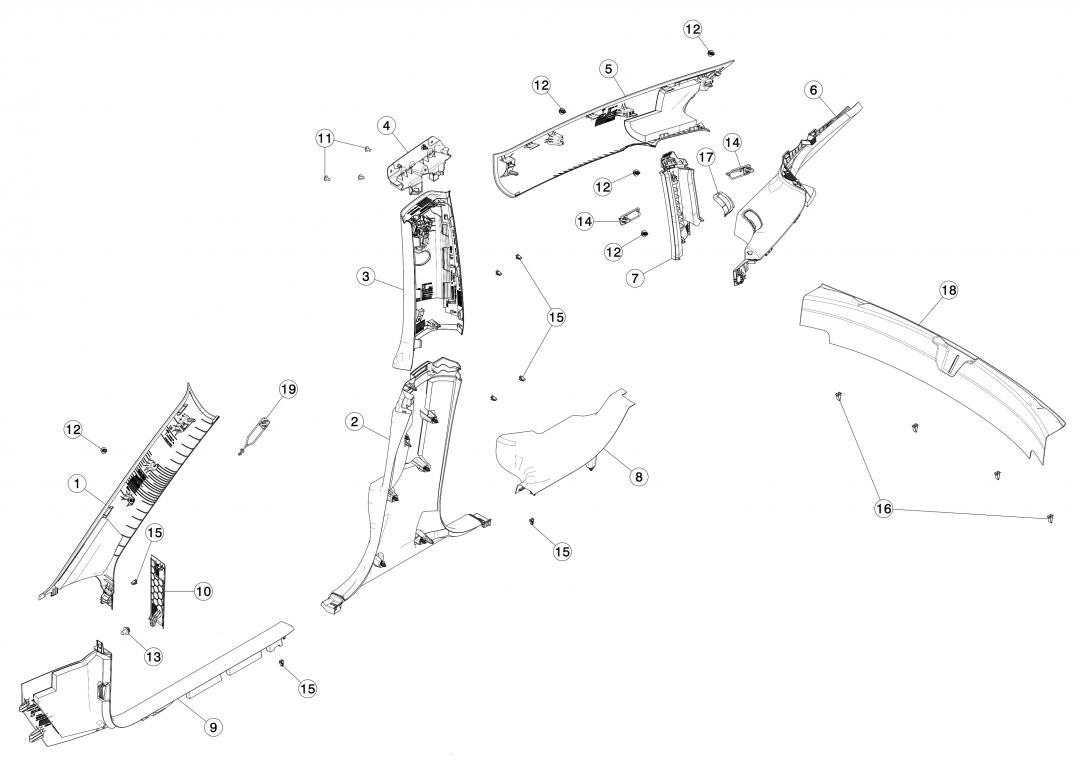 накладка декоративная Tesla Model 3 1 поколение 2020, 1086255-02-I - фото №1