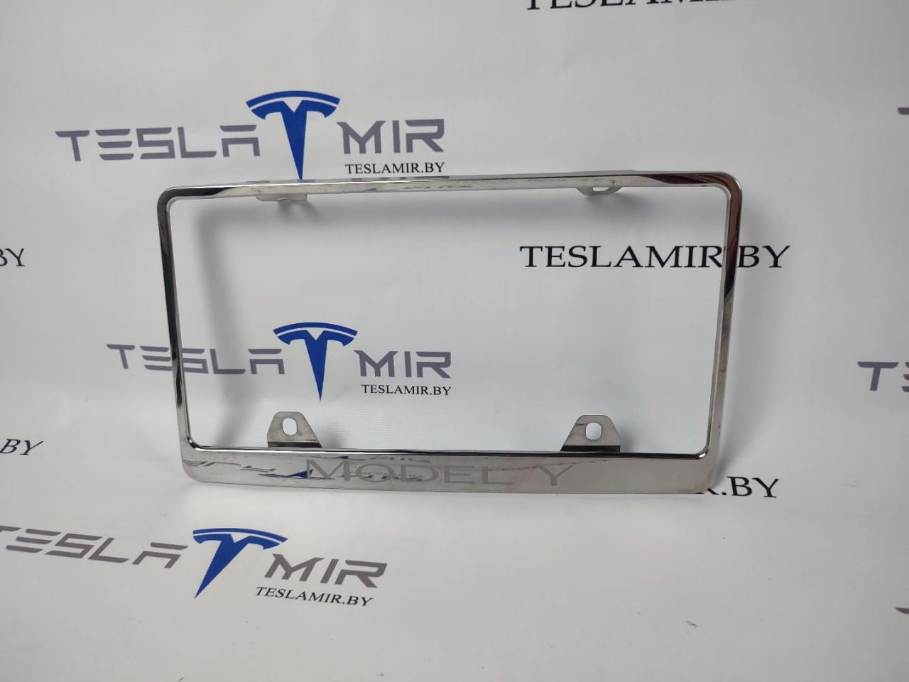 Рамка номерного знака задний Tesla Model Y 1 поколение 2021, 1703856-00, 1519983-00 - фото №1