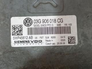 блок управления двигателем Volkswagen Passat B6 (2005 - 2010), 2.0 л., дизель, 03G906018CG, 5WP45612AB