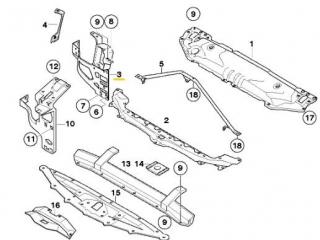 крепление фары правой BMW 5 серия E60/E61 [рестайлинг] E60 2009, 2.0 л., N47 D20 A, дизель, АКПП, седан, задний привод, правый руль, 51647163484, 7163484, 51647033732, 7033732