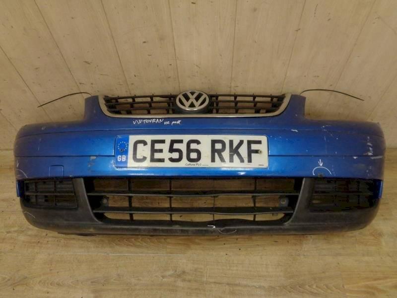 бампер передний Volkswagen Touran 1 поколение 2005, синий, 1T0807221 - фото №1