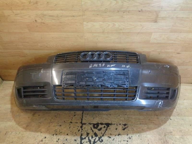 бампер передний Audi A3 8P 2004, серый, 8P3807437 - фото №1