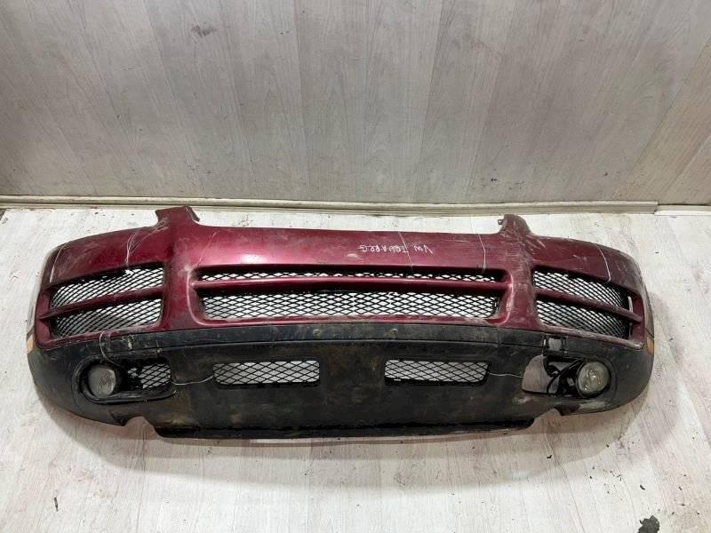 бампер передний Volkswagen Touareg 1 поколение (2002 - 2007), вишня, 7L6807217AGGRU - фото №1