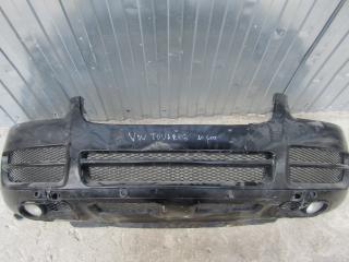 бампер передний Volkswagen Touareg 1 поколение (2002 - 2007), черный, 7L6807217AFGRU, 7L6807217R, 7L6807061L
