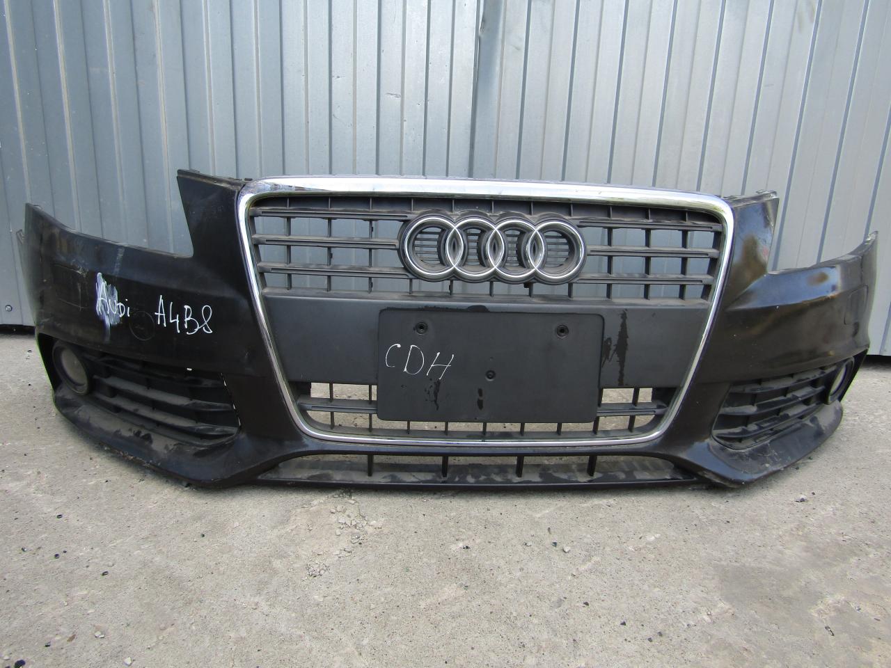 бампер передний Audi A4 B8/8K 8K2 (2007 - 2011), черный, 8K0807437, 8K0807105AGRU - фото №1